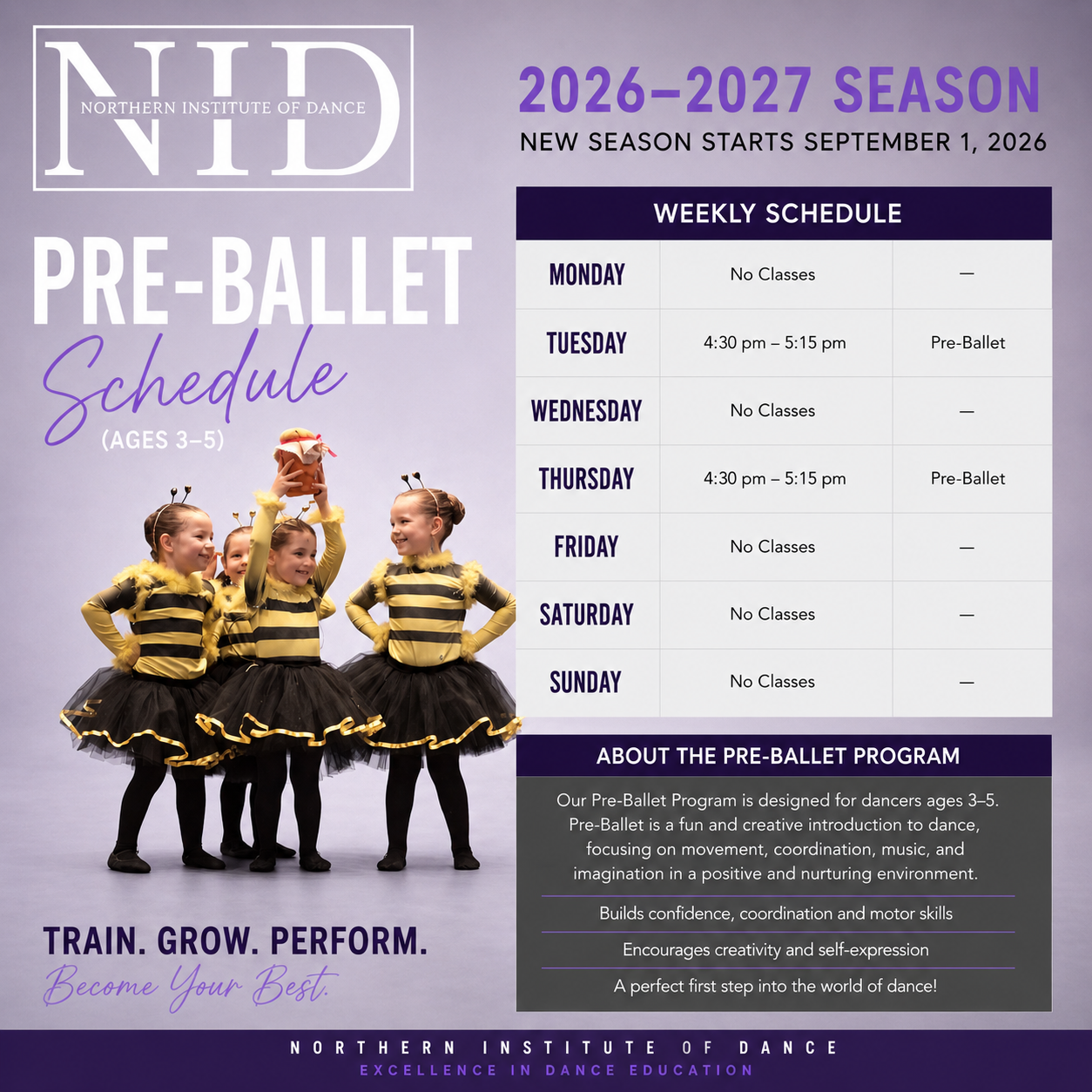 Pre-Ballet (Ages 3 - 5)